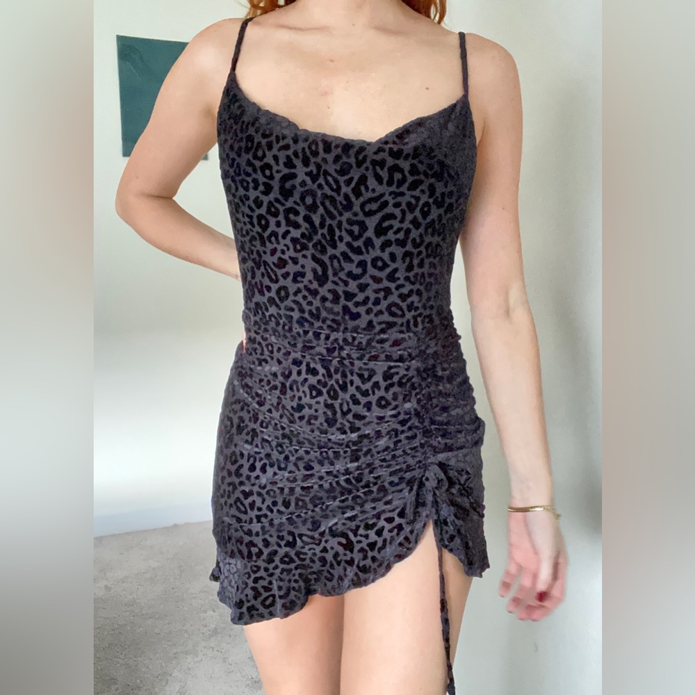 Animal print little black dress